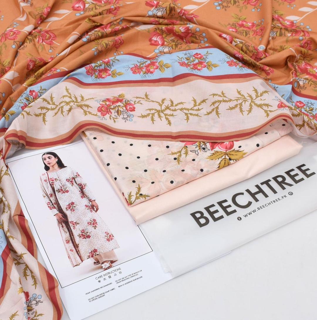 3 Pcs Women's Unstitched Printed Suit