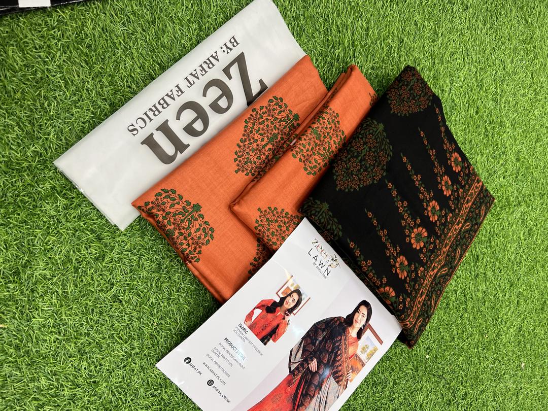 3 Pcs Women's Unstitched Printed Suit