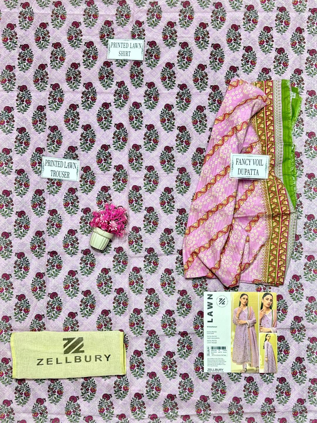 3 Pcs Women's Unstitched Printed Suit