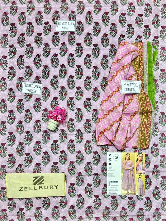 3 Pcs Women's Unstitched Printed Suit