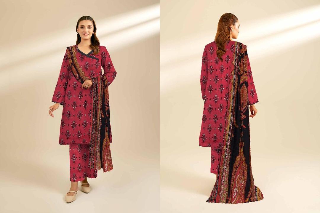 3 Pcs Women's Unstitched Printed Suit